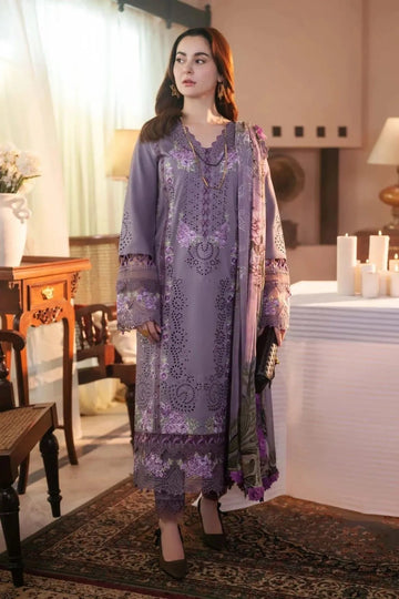 Lavender Elegance Embroidered 3 Piece Lawn Suit – Premium Women's Collection